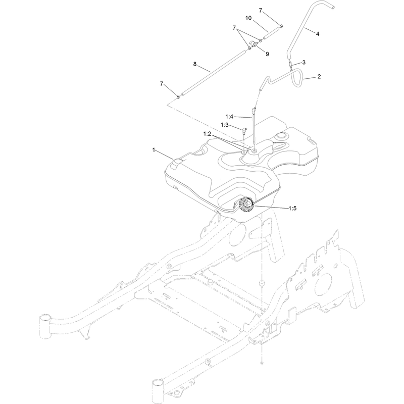 Fuel Tank and Hose Assembly