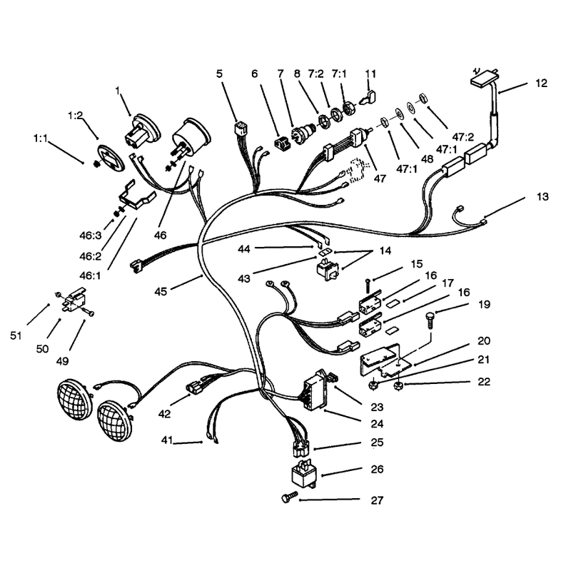 416 H Wire Harness Attachment and Component S