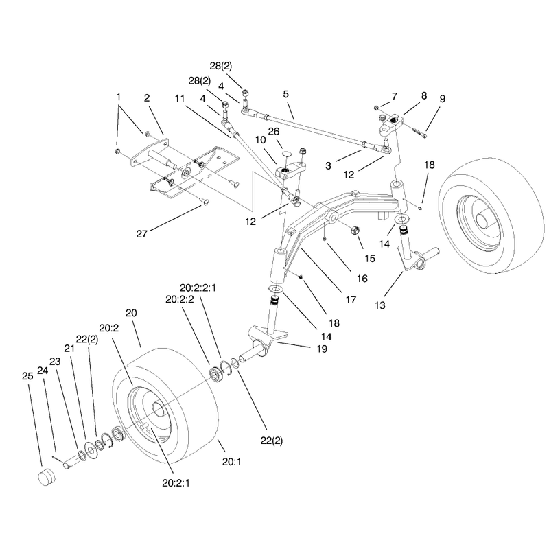 Tie Rods Spindle and Front Axle Assembly