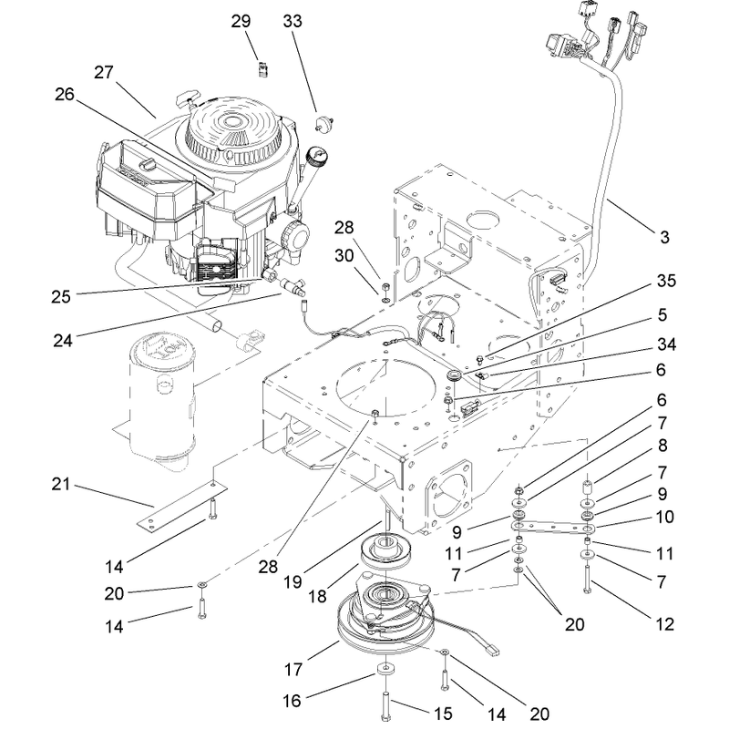 Engine Clutch and Brake Assembly