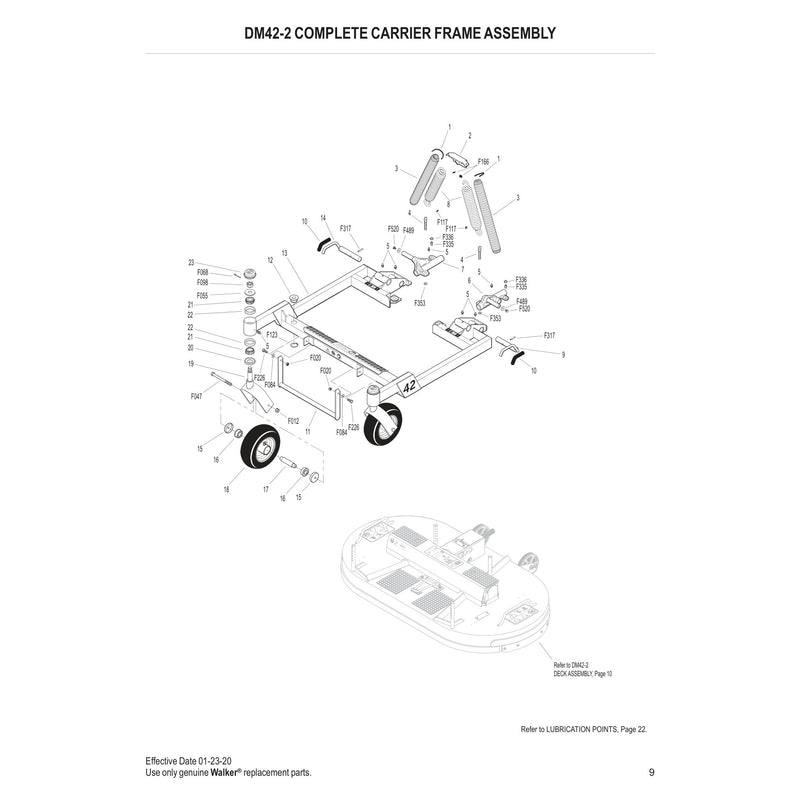 DM42-2 COMPLETE CARRIER FRAME ASSEMBLY