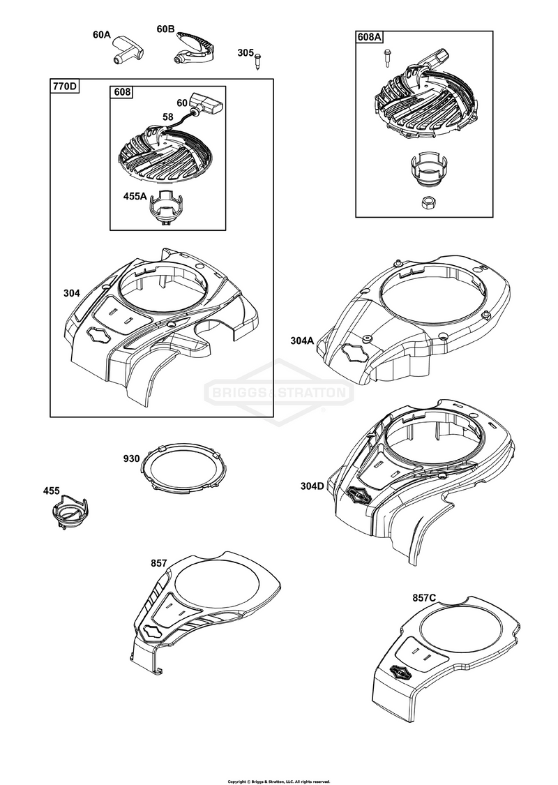 Blower Housing, Rewind Starter