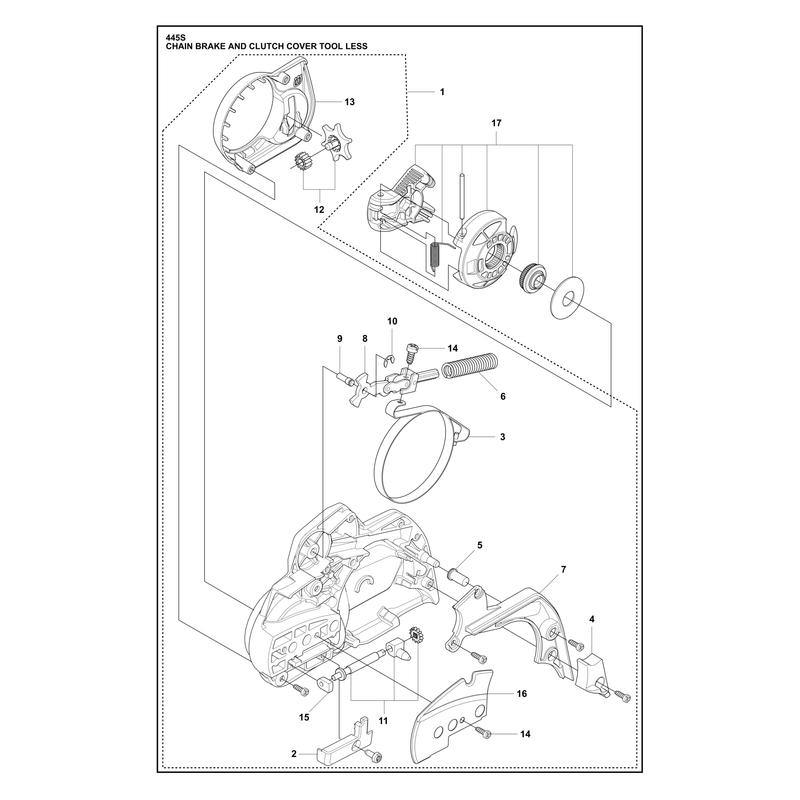 CHAIN BRAKE AND CLUTCH COVER