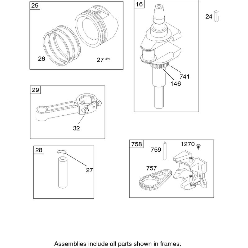 Crankshaft Assembly Briggs and Stratton 280h07-0166-e1