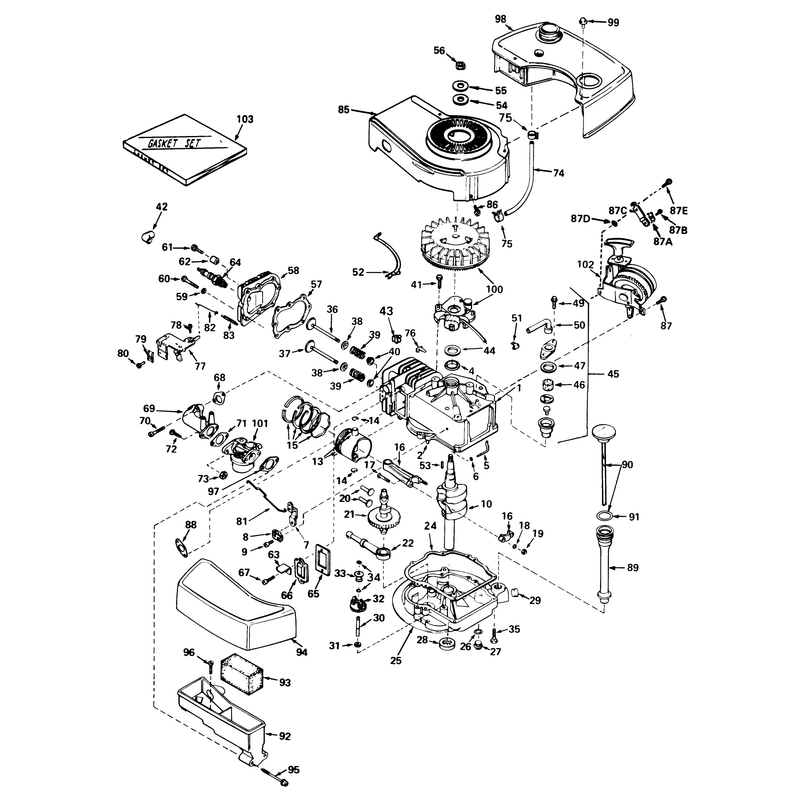 Engine Tecumseh Model No Tnt 100-10049a Model No 20562