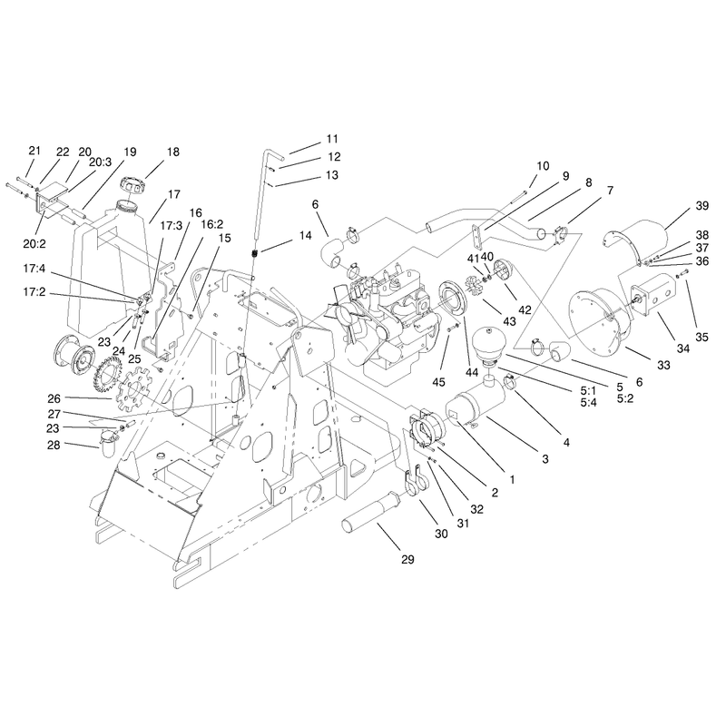 Fuel Tank and Engine Assembly