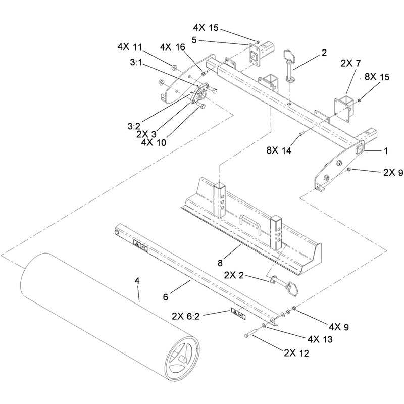Roller Frame and Grader Assembly