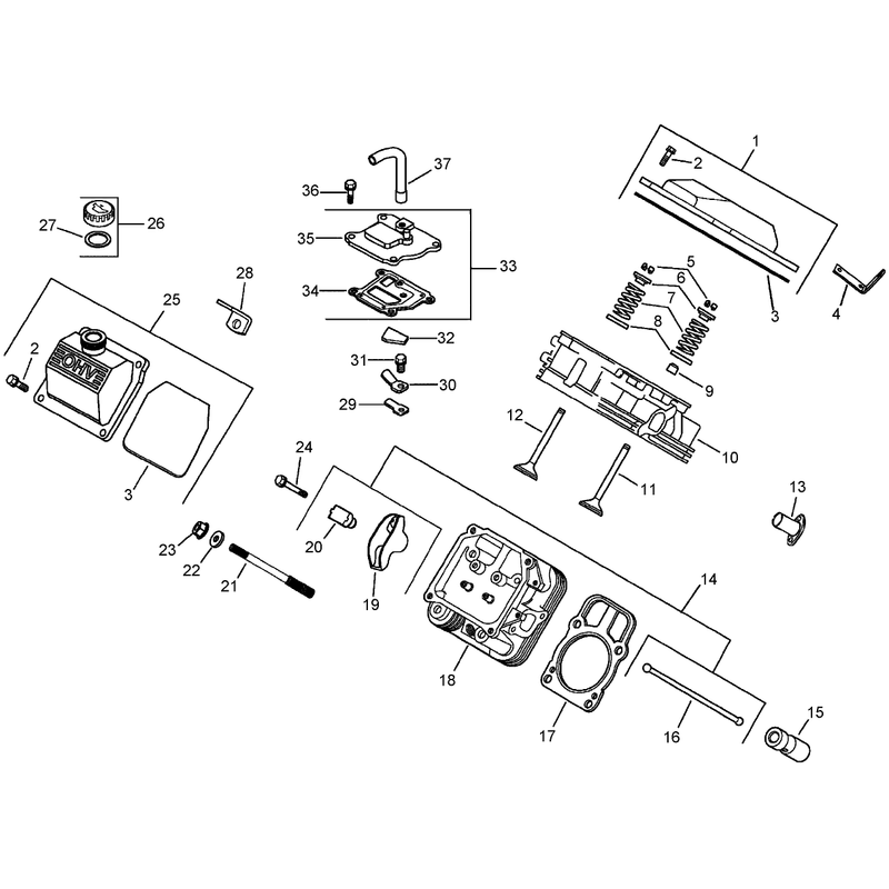 Head Valve and Breather Assembly Kohler CH745-0012