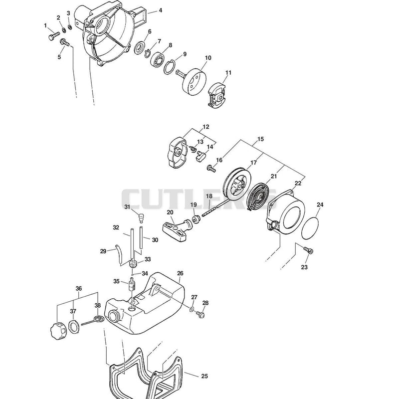 FANCASE, CLUTCH, STARTER , FUEL SYSTEM