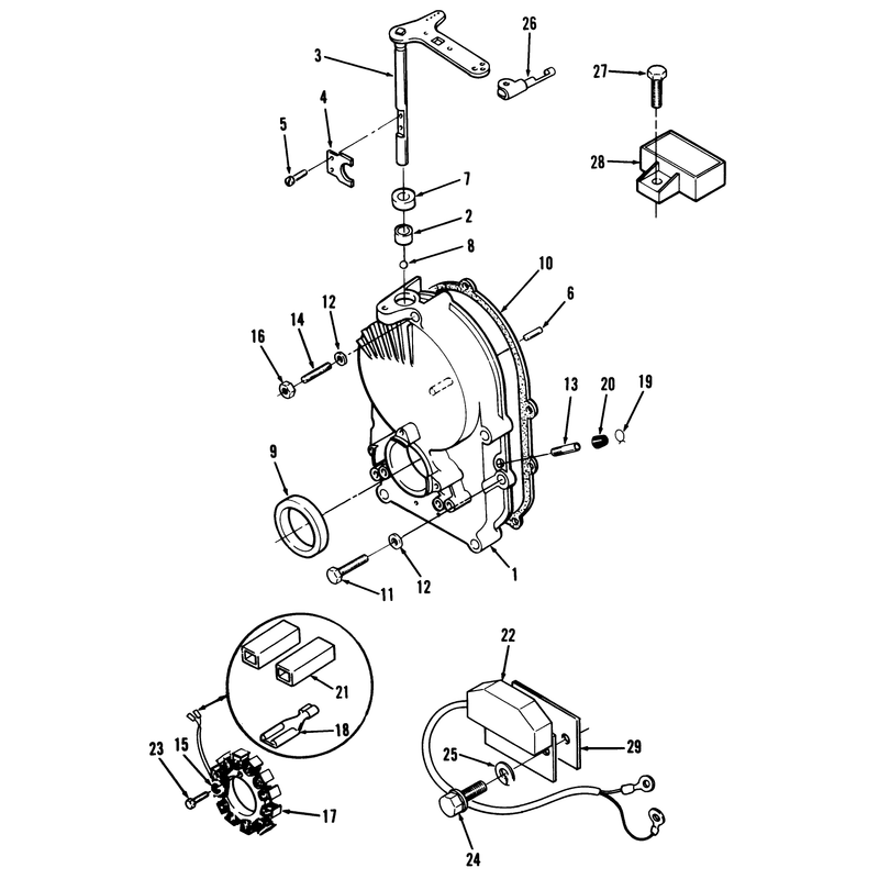 Toro Power Plus Gearcase Ignition Control Alternator and Regulator