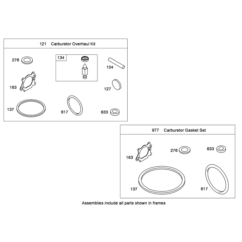 Carburetor Overhaul Kit Briggs and Stratton 124T02-0215-B1