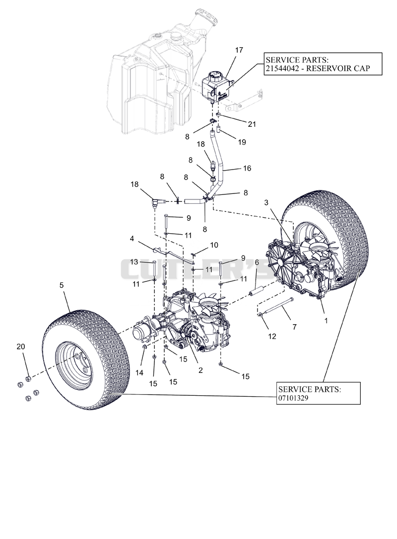 Rear Tires and Transaxles - 32"