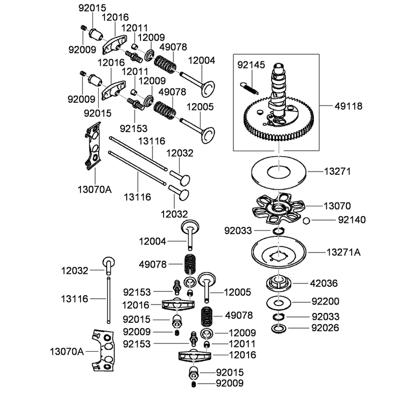 Valve and Camshaft Assembly  Kawasaki FH680V-BS39