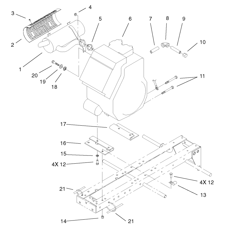 Engine and Exhaust Assembly