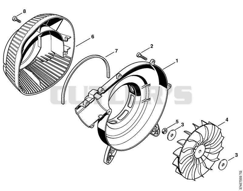 Fan housing outer, Fan wheel