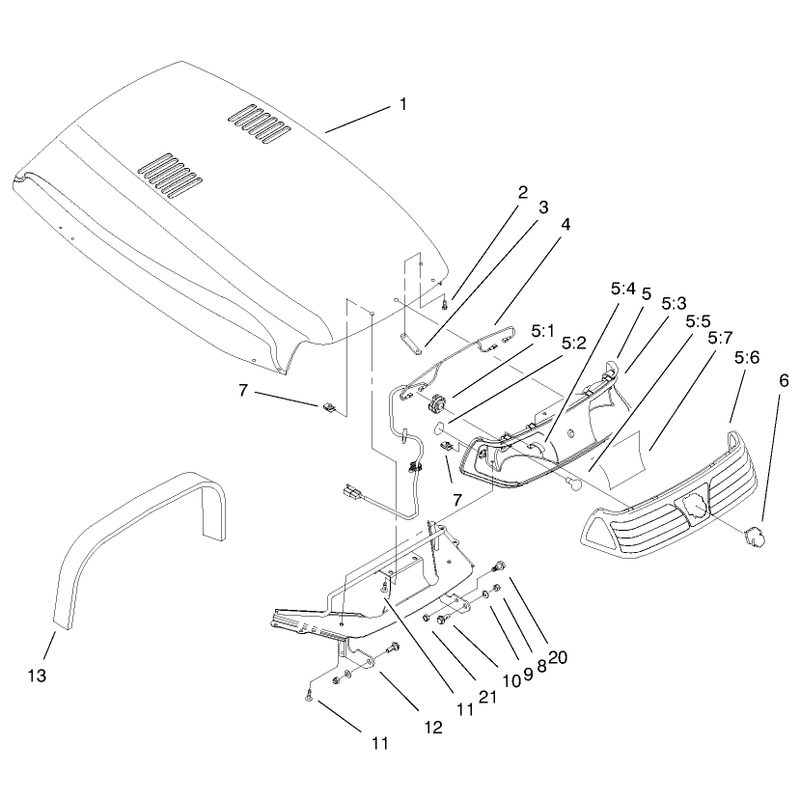 Hood and Headlight Assembly