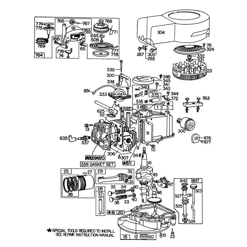 Engine Briggs and Stratton Model No 110908-0380-03