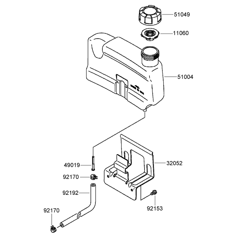 Fuel Tank and Fuel Valve Assembly Kawasaki FJ180V-AS39