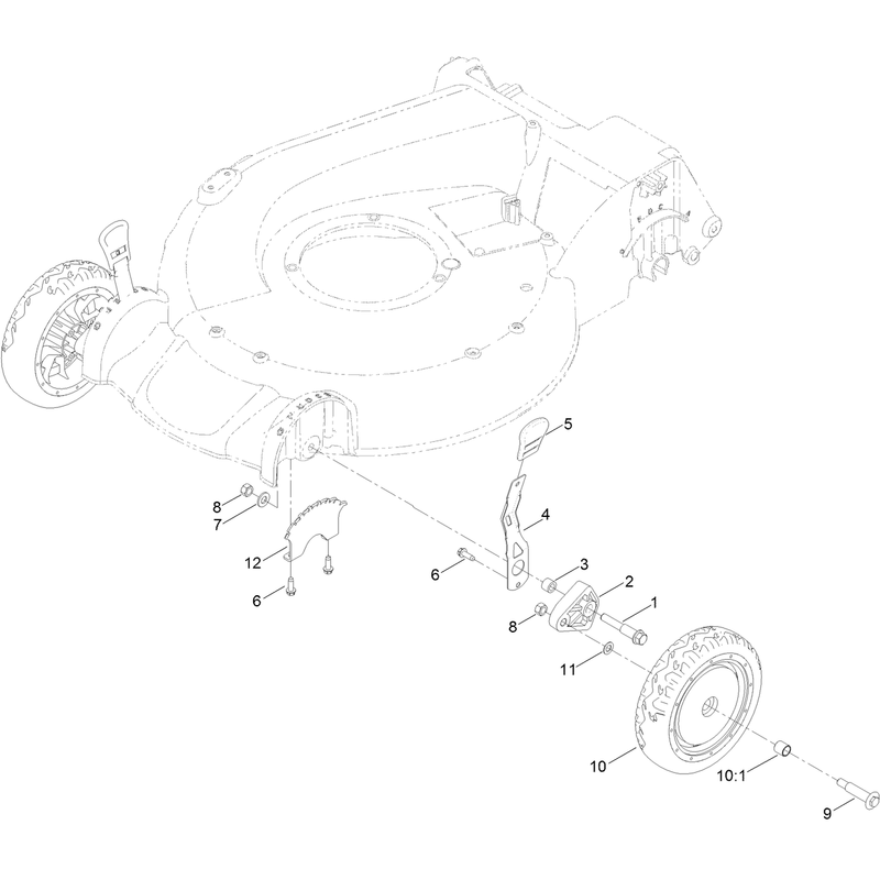 Front Wheel and Height of Cut Assembly