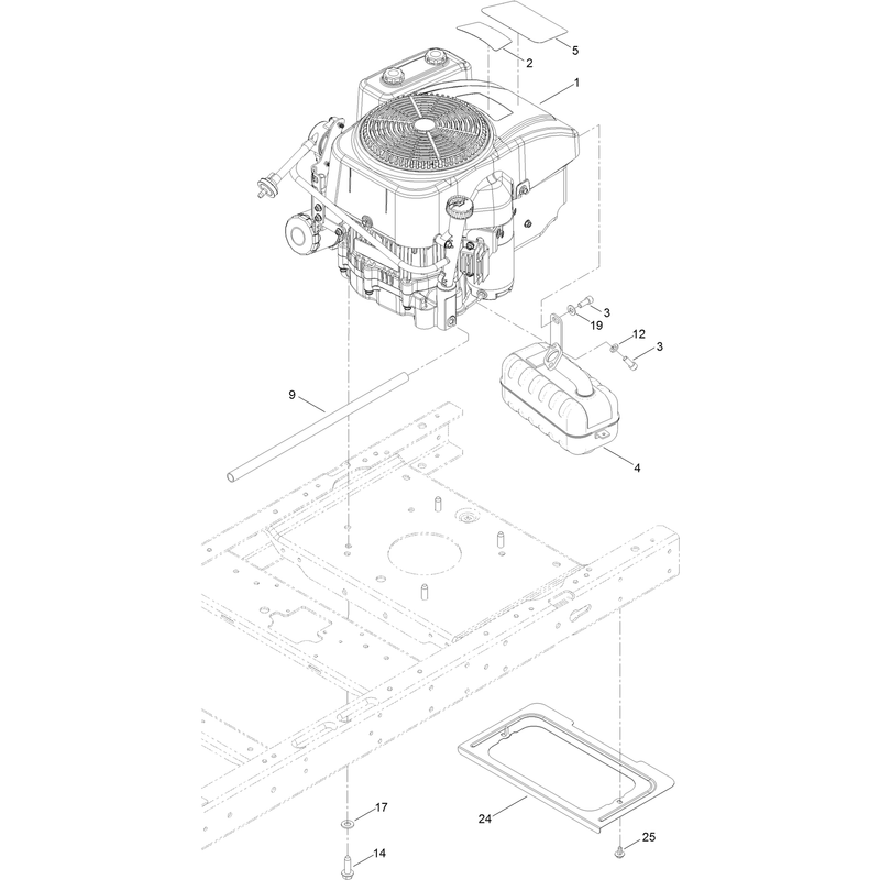Engine and Muffler Assembly