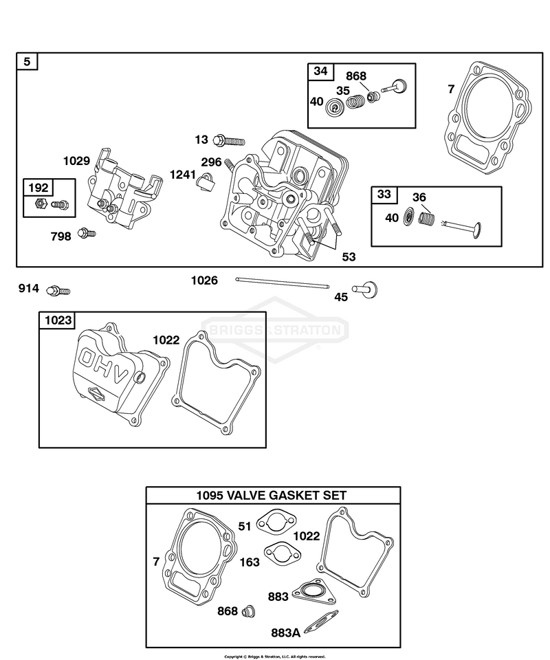 Cylinder Head, Gasket Set - Valve
