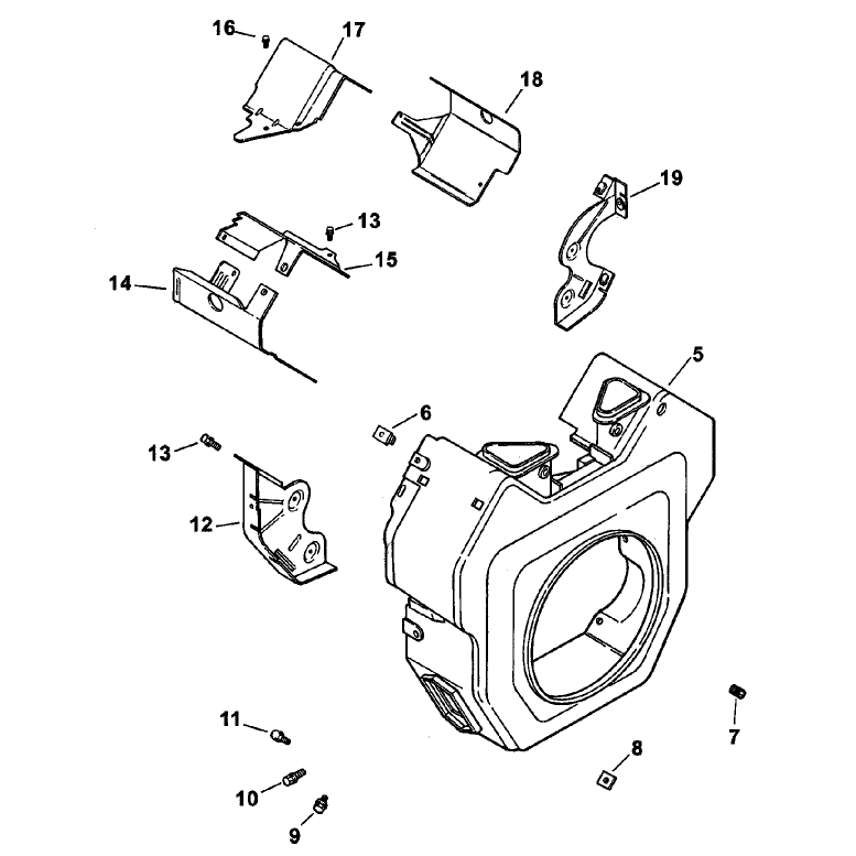 Group 6 Blower Housing and Baffles ch26s-78511 Kohler