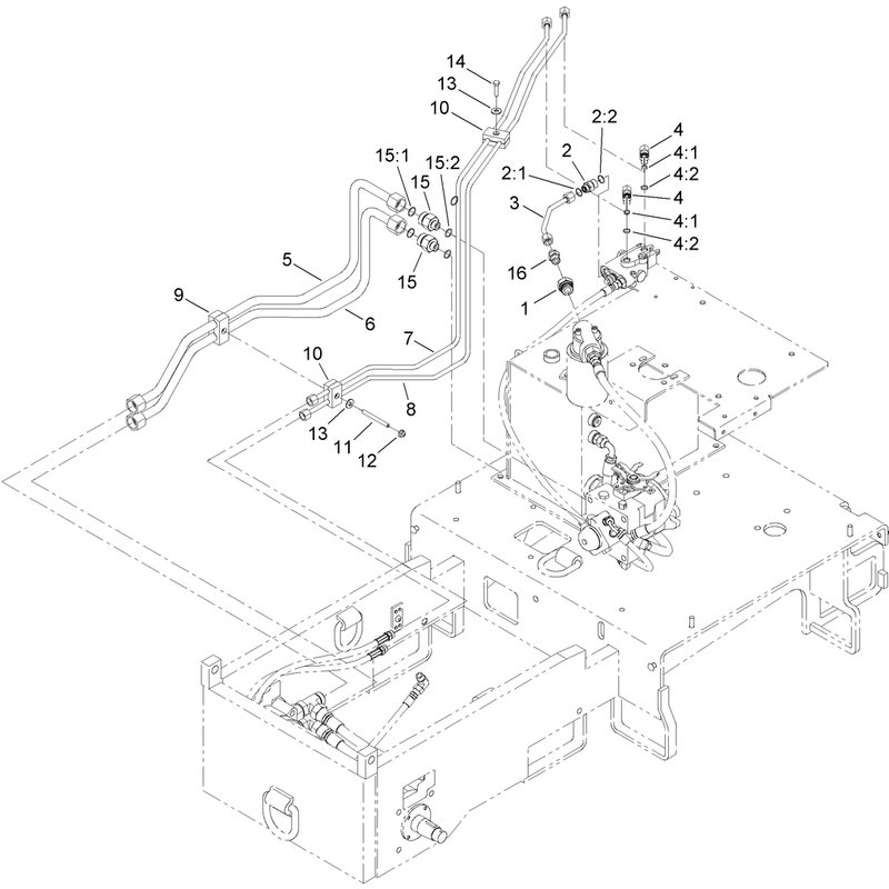 Hydraulic Hard Line Routing Assembly