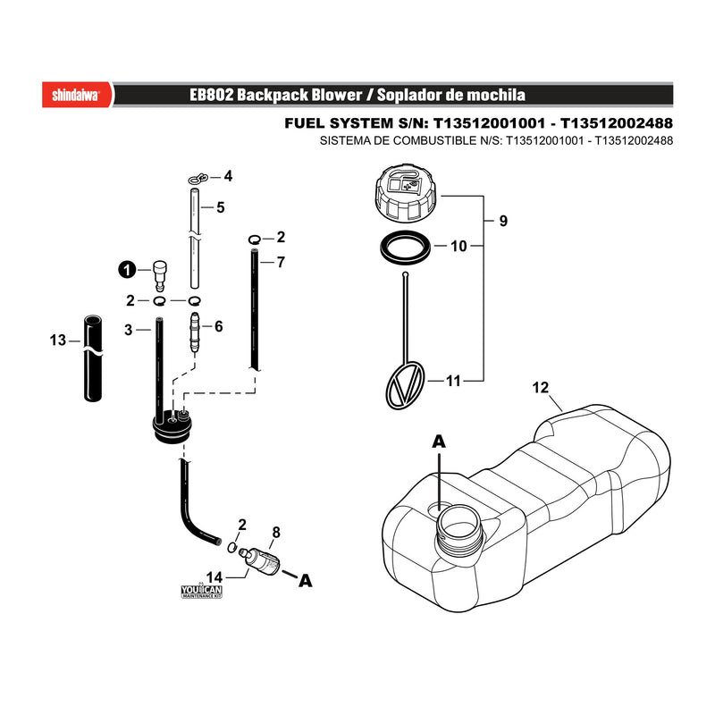 FUEL SYSTEM S/N: T13512001001 - T13512002488