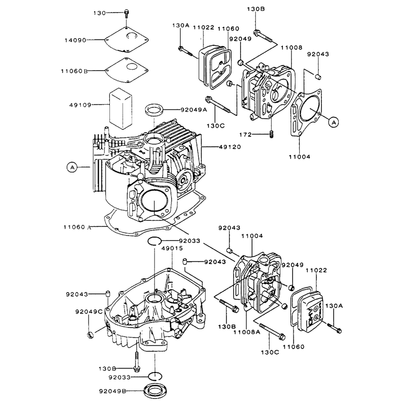 Cylinder Crankcase Assembly Continued Kawasaki FH500V-AS29