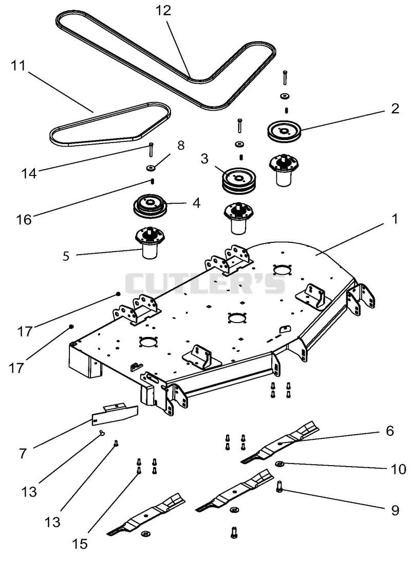 Decks, Belts, Baffles, Blades And Spindles - 52 Inch Deck
