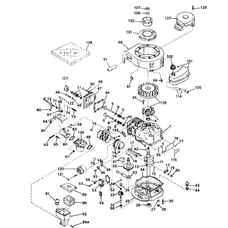 Engine Tecumseh Products Model No Lav 35-40712k
