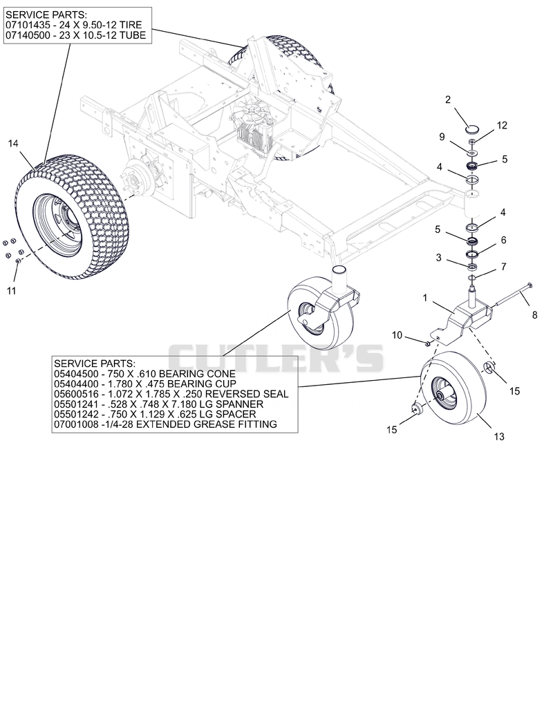 Casters and Drive Wheels - 48"