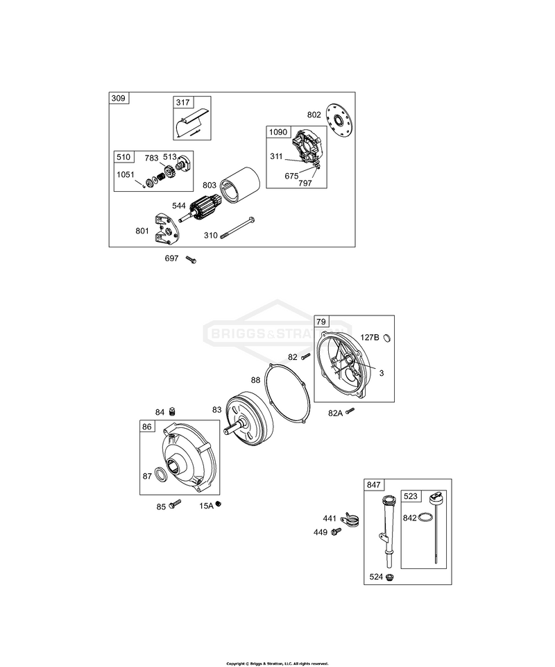 Electric Starter, Gear Reducer, Oil Group