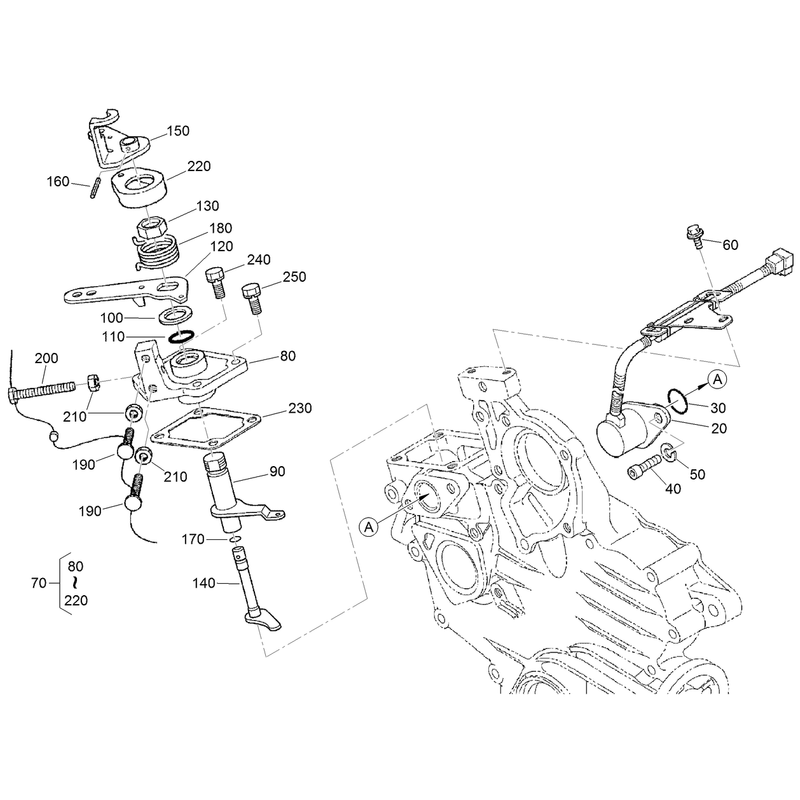 Stop Solenoid and Speed Control Plate Assembly
