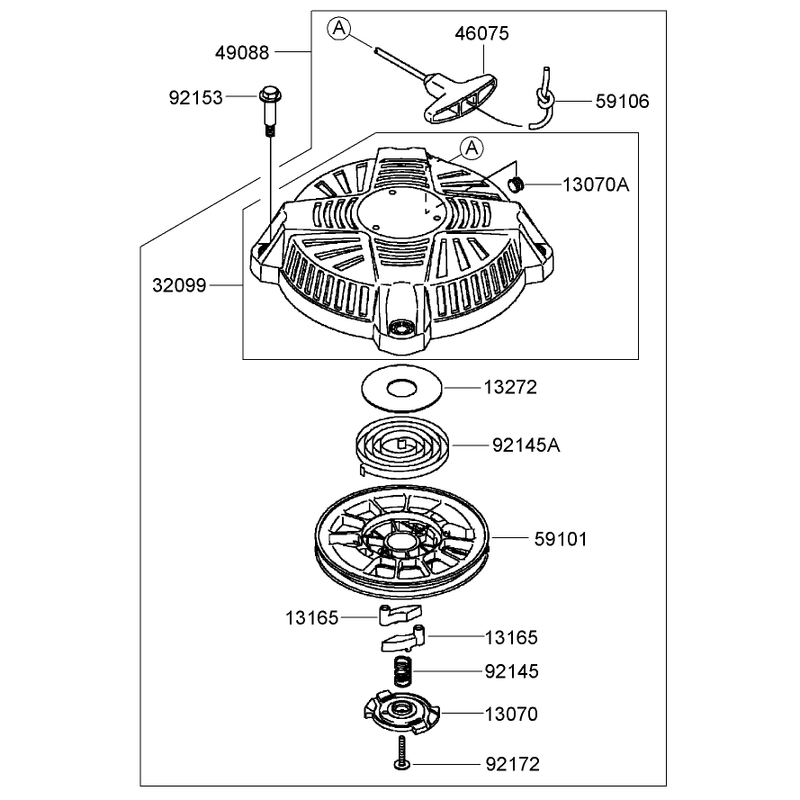 Starter Assembly Kawasaki FJ180V-AS31
