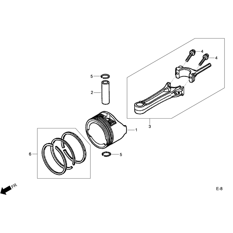 Piston and Connecting Rod Assembly Honda GCV160A-NBL1