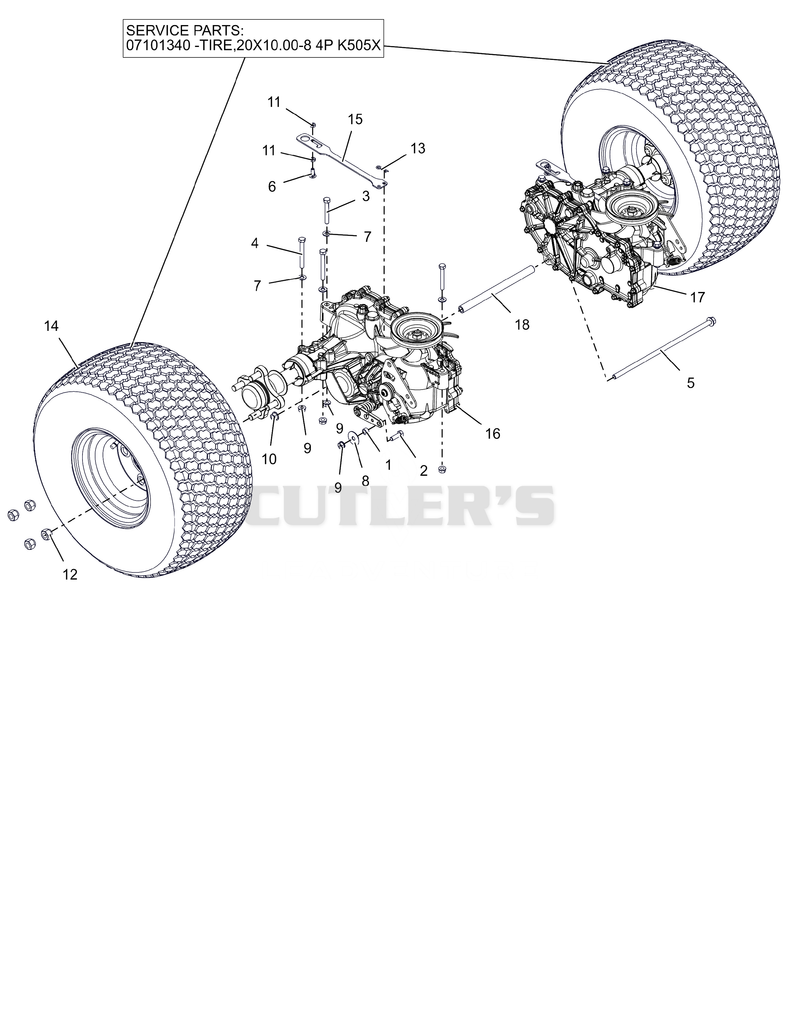 Rear Tires and Transaxles - 48" and 52"