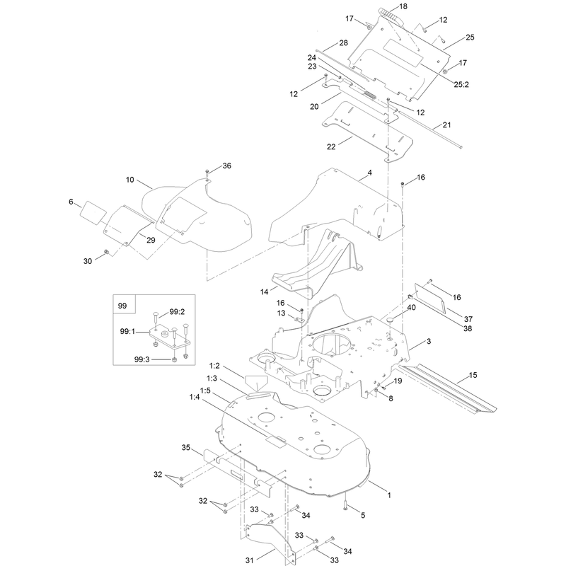 Deck Frame and Chute Assembly