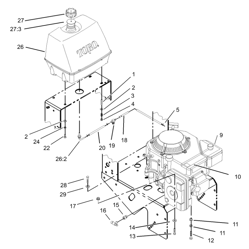 Engine and Fuel System Assembly