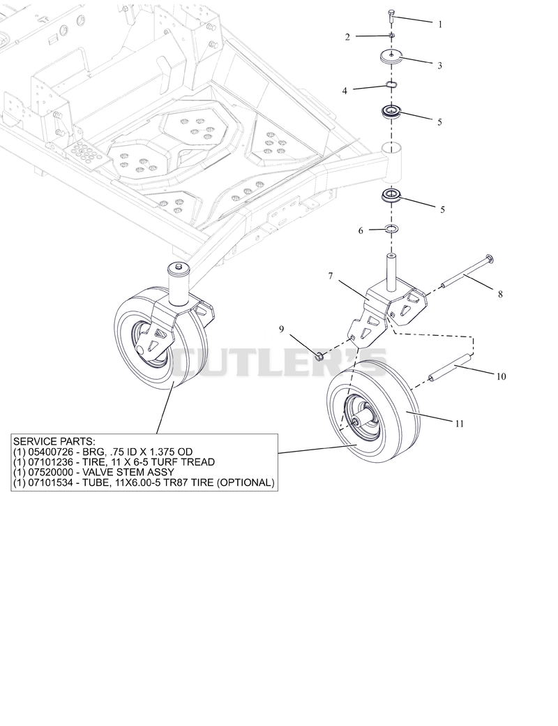 Front Wheel and Caster Forks