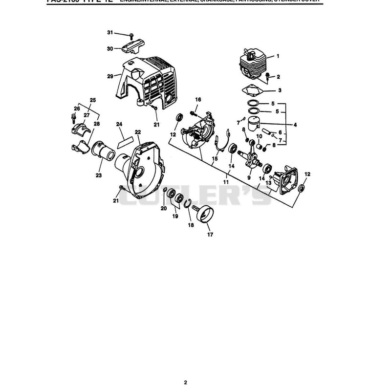 Engine/Internal, External, Crankcase, Fan Housing, Cylindercover
