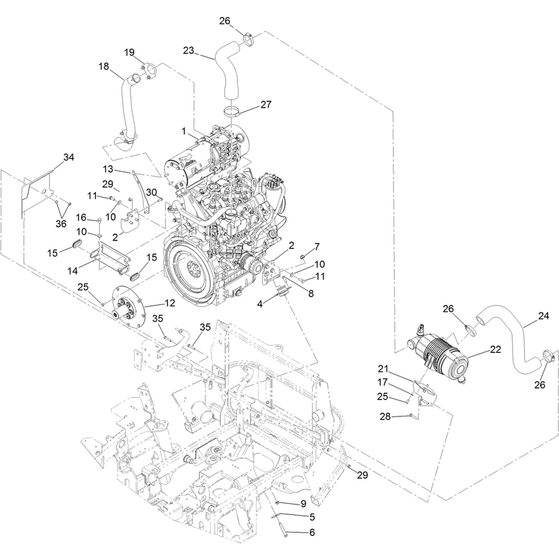 Engine and Air Cleaner Assembly