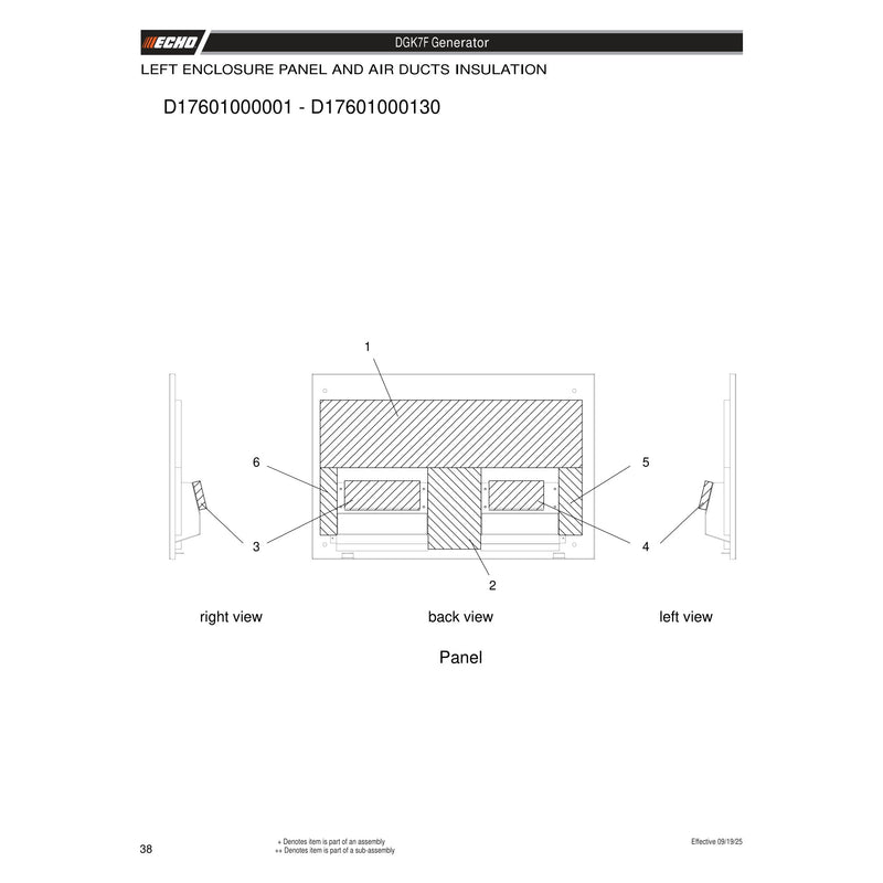 LEFT ENCLOSURE PANEL AND AIR DUCTS INSULATION
