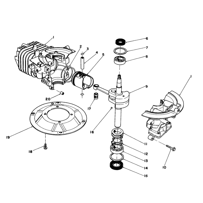 Crankshaft Assembly Engine 47pe-4 Used on Units with Serial No6000101 - 6002073 Engine 47pf-5 Used on Units with Serial No 6002074 and Up