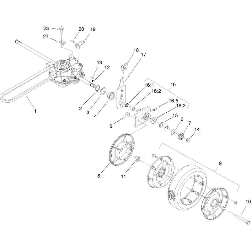 Rear Drive and Wheel Assembly