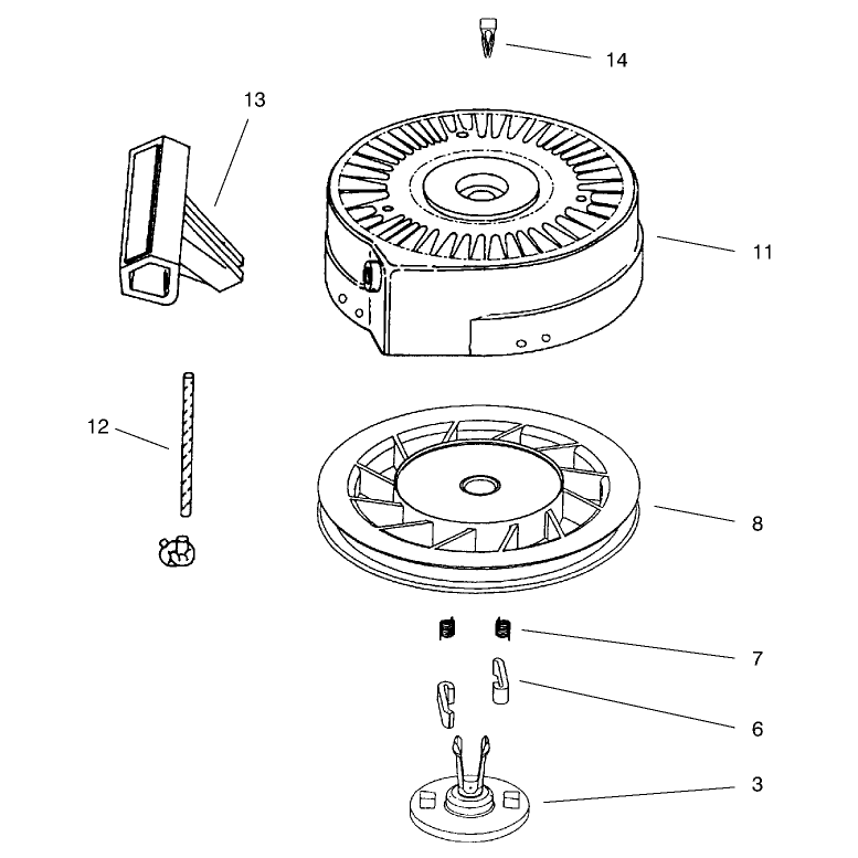 Recoil Starter Assembly No. 590743 (optional)
