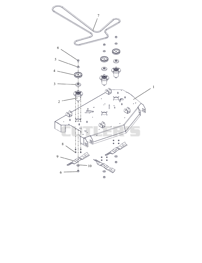 Deck, Belt, Blades and Spindles