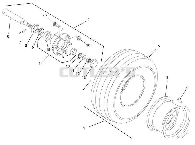 Transport Wheel, Tire And Spindle