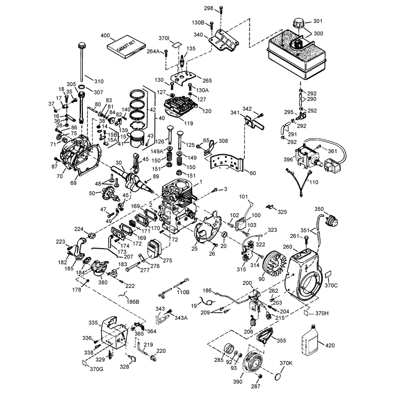 Engine Assembly No. 2  Tecumseh LH318SA-156563H