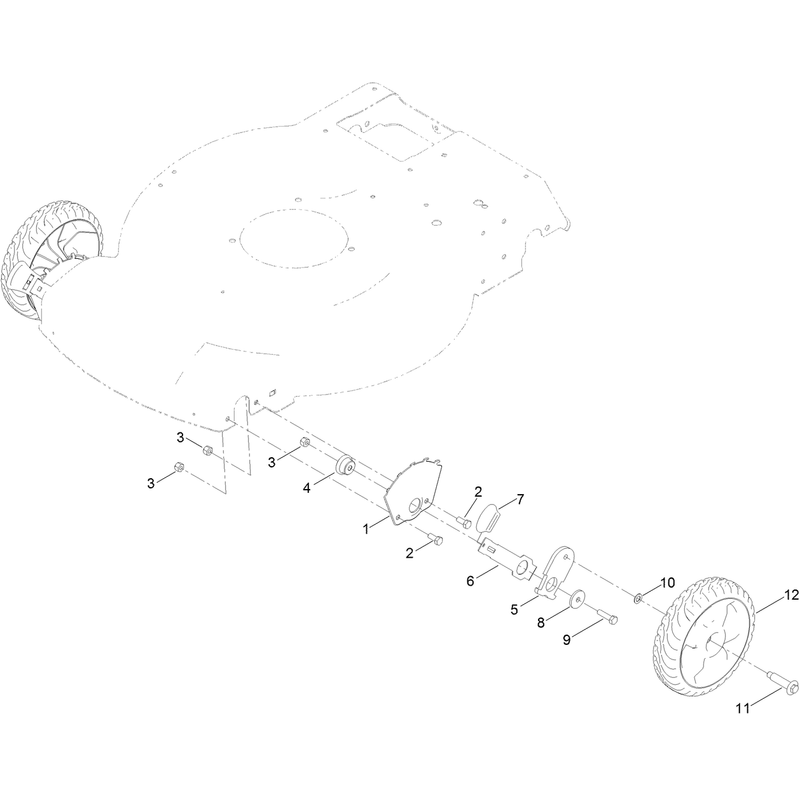 Front Wheel and Height of Cut Assembly